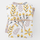 Vriend Geel Botanisch Inpakpapier Vellen (In situ)