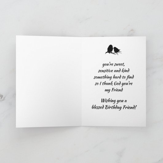 Vriend Godzijdank voor u Schattigee Birds Verjaard Bedankkaart (Binnen)
