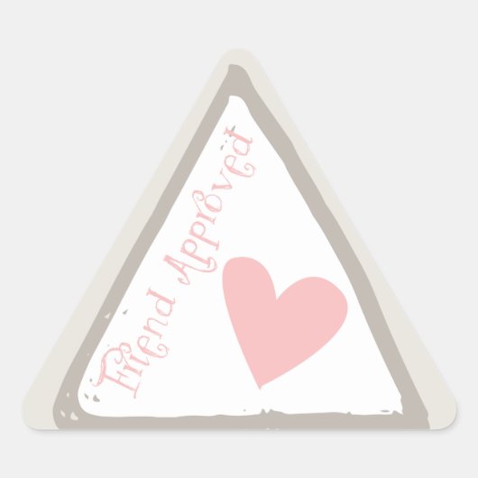 Vriend Goedgekeurd Paspoort Stempel met Hart Driehoek Sticker (Voorkant)