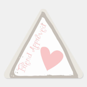 Vriend goedgekeurde paspoortstempel met hart driehoek sticker
