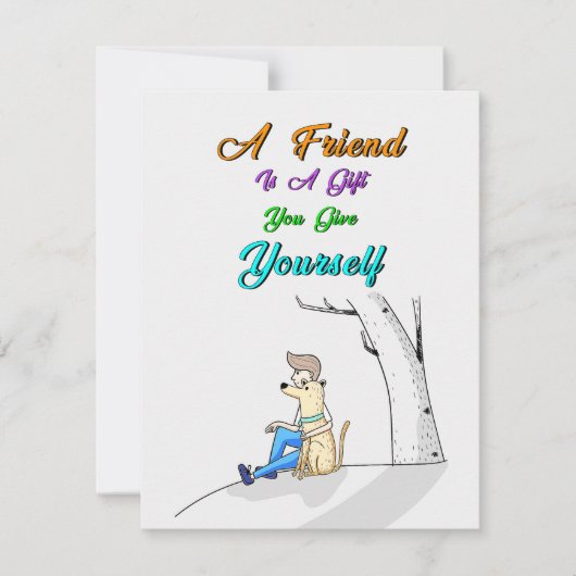 Vriend is een geschenk dat je jezelf geeft Honden  Bedankkaart (Voorkant)