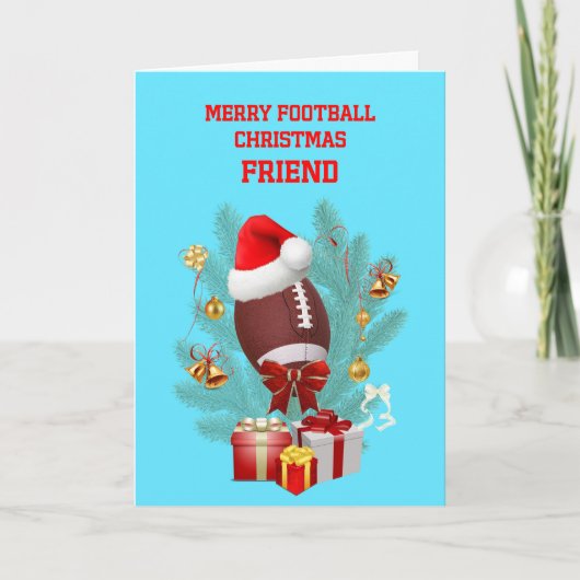 Vriend Kerst Football Feestdagen Kaart (Voorkant)