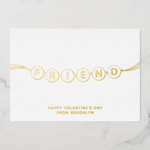 Vriend leuke vriendschapsarmband Valentijnsdag Folie Feestdagenkaart