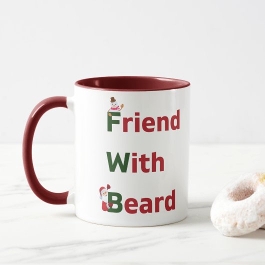 Vriend met baard mok (Met donut)