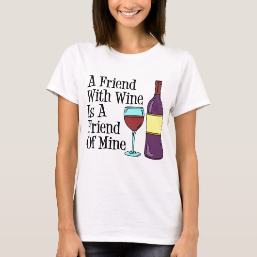 vriend met wijnvriendelijke mijn t-shirt (Voorkant)