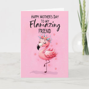 Vriend Moederdag met Flamingo Fabulous en Fun Kaart