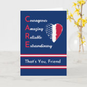 Vriend Nurses Dag Patriottische ZORG en Hart Kaart (Gele Bloem)