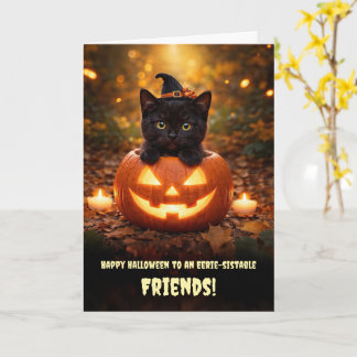 Vriend of vrienden Gelukkig Halloween Zwarte Kat K Kaart