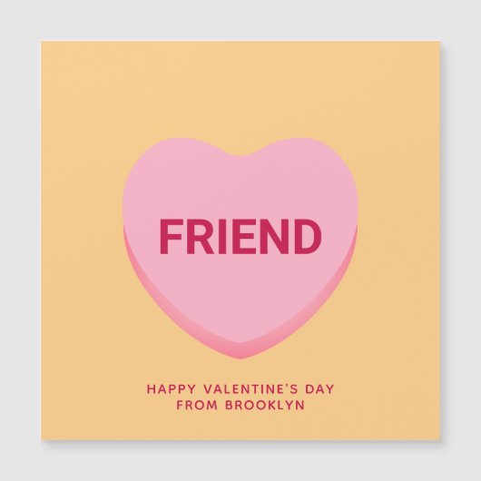 Vriend oranje gesprekshart Valentijns kaart (Voorkant)