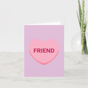 Vriend paarse roze gesprekshart Valentijns Notitiekaartje