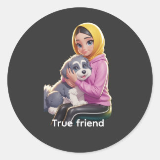 Vriend ronde sticker