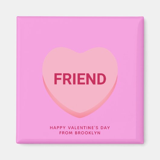 Vriend roze conversatie hart Valentijnsdag Magneet (Voorkant)