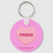 Vriend roze conversatie hart Valentijnsdag Sleutelhanger (Voorkant)
