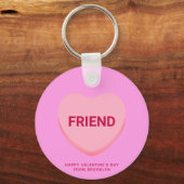 Vriend roze conversatie hart Valentijnsdag Sleutelhanger (Voorkant)