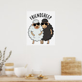 Vriend-schaap Grappige Schaap Pun Poster (Keuken)