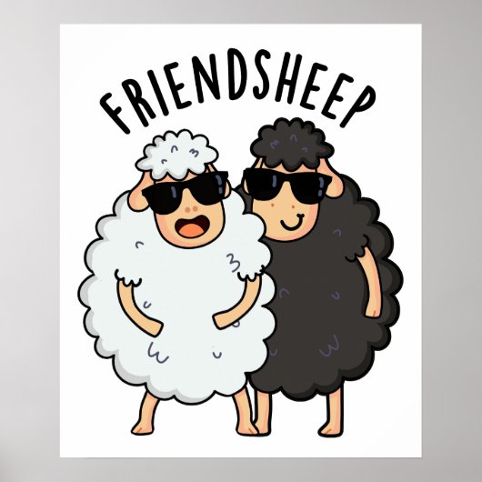 Vriend-schaap Grappige Schaap Pun Poster (Voorkant)