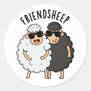 Vriend-schaap Grappige Schaap Pun Ronde Sticker