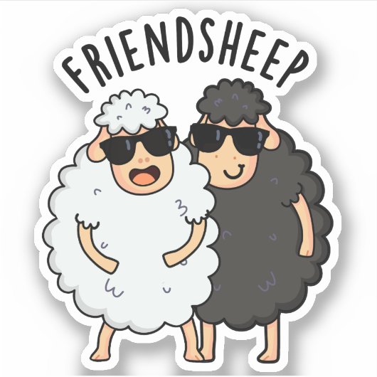 Vriend-schaap Grappige Schaap Pun Sticker (Voorkant)