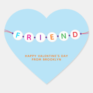 Vriend schattige vriendschapsarmband blauw Valenti Hart Sticker
