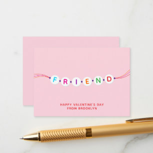Vriend schattige vriendschapsarmband roze Valentij Informatiekaartje