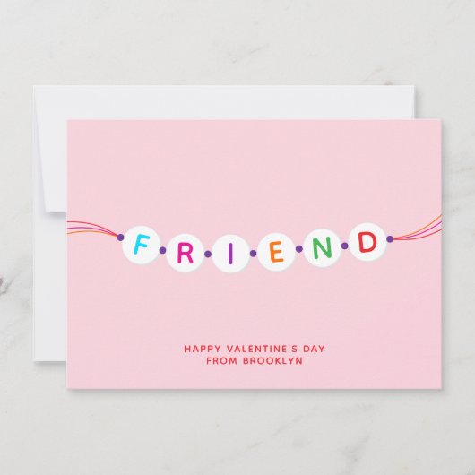 Vriend schattige vriendschapsarmband roze Valentij Kaart (Voorkant)