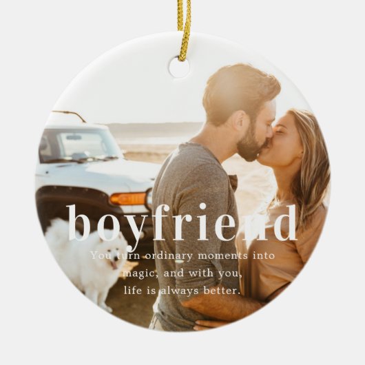 vriend | Sentimentele foto KeepSake Kerstmis Keramisch Ornament (Voorkant)