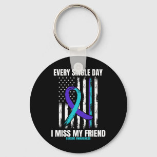 Vriend Suicide Awareness Preventie Amerikaanse vla Sleutelhanger