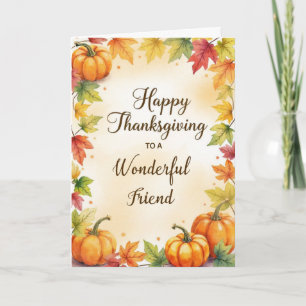 Vriend Thanksgiving Gevoelige Herfst Pompoenen Kaart