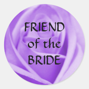 VRIEND van de BRIDE- (grote) lavendel roos sticker