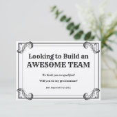 Vriend van de Bruidegom Verzoek Vintage Team Samen Kaart (Staand voorkant)