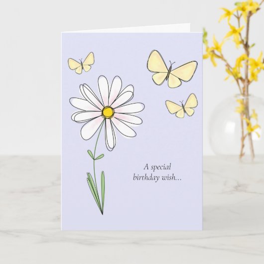 Vriend Verjaardag Kaart (Gele Bloem)