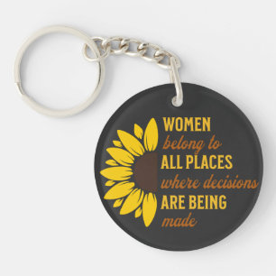 Vriend Verjaardagscadeau Feministische Zonnebloem Sleutelhanger