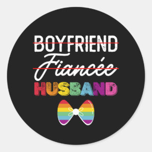 Vriend Verloofde Man Homohuwelijk bruidegom LGBTQ Ronde Sticker