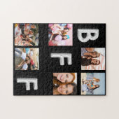 Vriend zwart zilver fotocollage BFF Legpuzzel (Horizontaal)