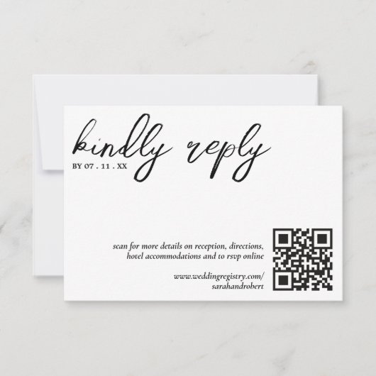 Vriendelijk antwoord QR Code Eenvoudige Witte Brui (Voorkant)