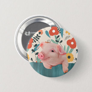 Vriendelijk Baby varken Schattig baby dier Ronde Button 5,7 Cm