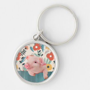 Vriendelijk Baby varken   Schattig baby dier Sleutelhanger