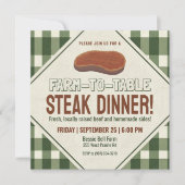 Vriendelijk boeren-vlakbij-tafel steakdiner kaart (Voorkant)