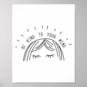 Vriendelijk om je geest Mental Health Awareness Gi Poster