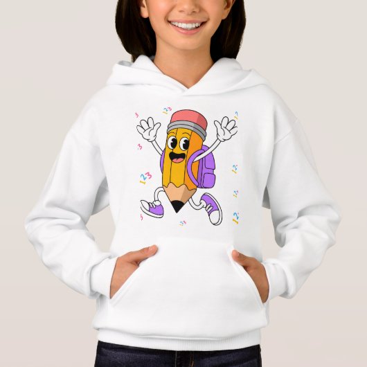 Vriendelijk potlood terug naar school ontwerp. (Voorkant)