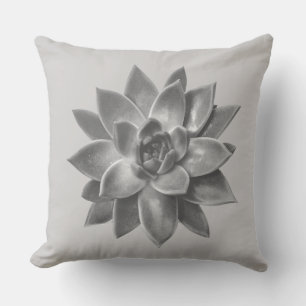 vriendelijk Succulent Plant op Light Silver Grey Kussen