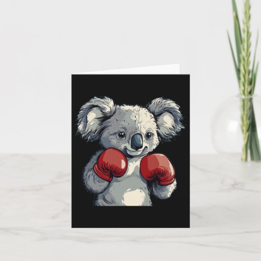 Vriendelijk uitziende Koala Beer met Funny Boxing Kaart (Voorkant)