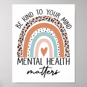 Vriendelijk voor je geest Geestelijke gezondheidsp Poster