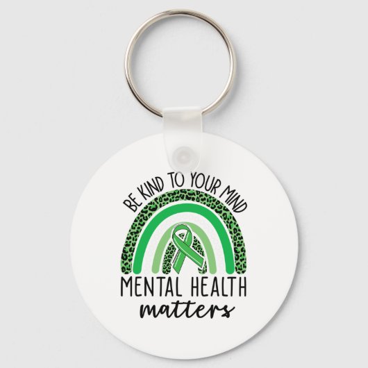 Vriendelijk voor je geest Leopard Rainbow Mental H Sleutelhanger (Voorkant)