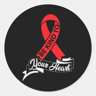 Vriendelijk voor je hart - Bewustzijn van hartziek Ronde Sticker