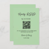 Vriendelijke bruiloft RSVP scan QR code eenvoudig Informatiekaartje (Voorkant / Achterkant)