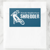 Vriendelijke buurt Shredder Mountainbiken Rechthoekige Sticker (Tas)
