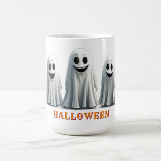 Vriendelijke Cartoon Geest Groep Halloween Plezier Koffiemok