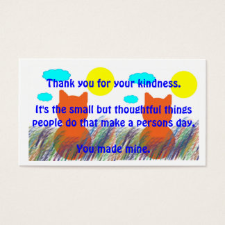 Vriendelijke daden dank-je visitekaartjes