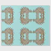 Vriendelijke dinosaurus cadeaupapier (Vlak)